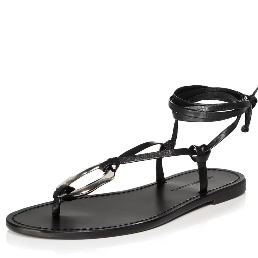 AQUA x Liat Baruch Women's Ilria Ankle Tie Strappy Thong Sandals Size 10
